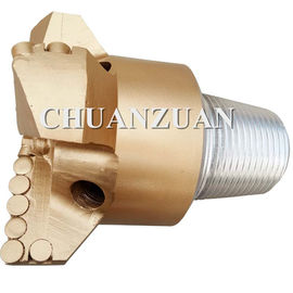 Kemampuan Bor Tinggi PDC Drag Bit / 4 Sayap Emas Chevron Type PDC Drag Bit